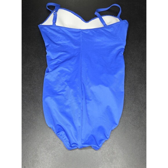 Miraclesuit Women’s One Piece Swimsuit Blue Tank Ruched Padded Size 12 Slimming - Picture 4 of 9